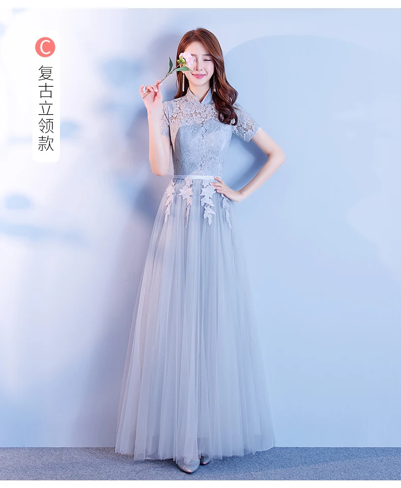 JYX88# красные длинные платья подружки невесты на шнуровке, Розовый Серый, весна-лето, женское платье для свадебной вечеринки, выпускного вечера