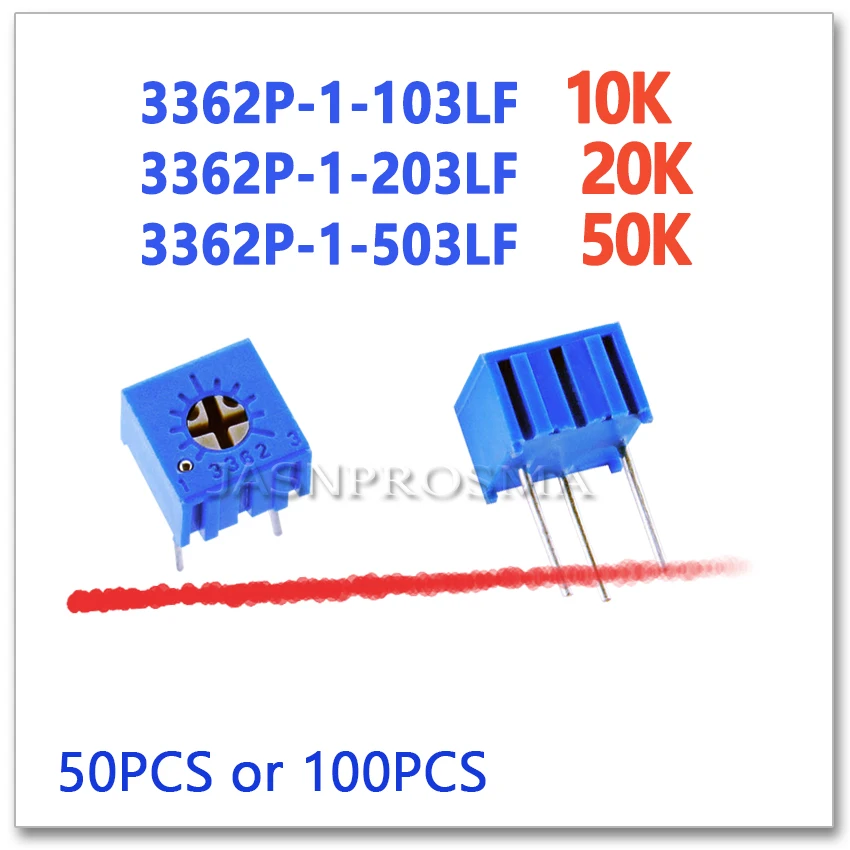 

JASNPROSMA 3362P 50 шт 100 шт 10K 20K 50K 103 203 503 прецизионный регулируемый