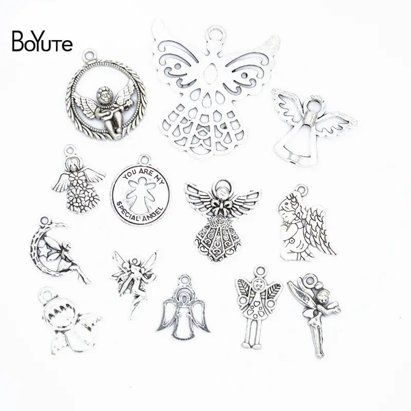 

Подвеска в виде крыльев Ангела BoYuTe, из тибетского серебра и сплава для самостоятельного изготовления ювелирных изделий, прямые поставки с ф...