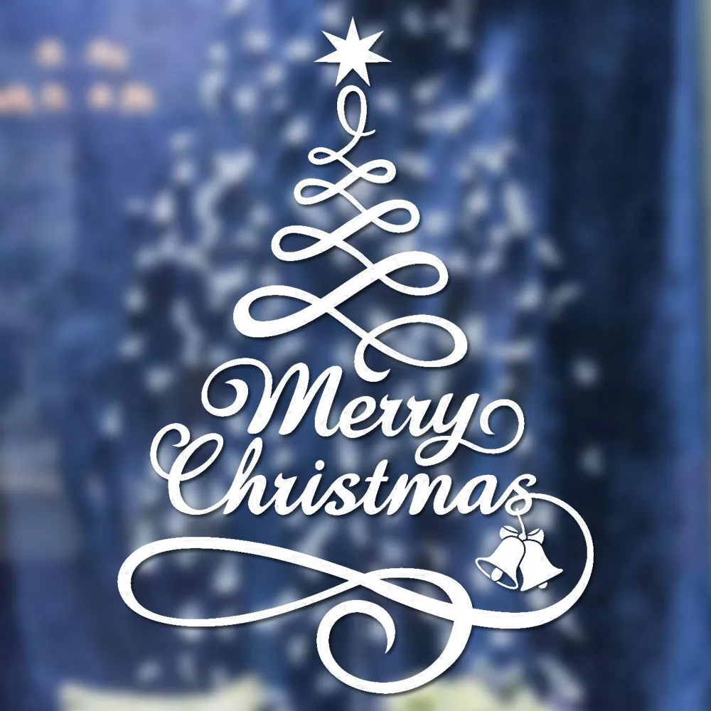 Christmas Tree Window Vinyl Wall Stickers Home Decorations Gifts