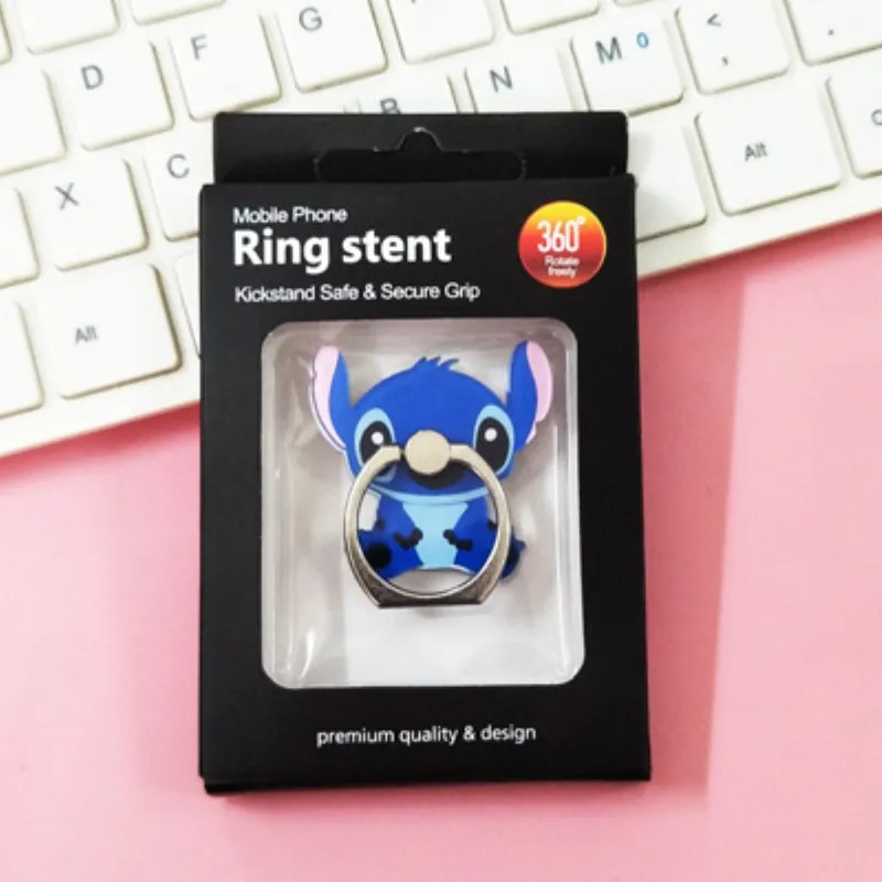 Милые аниме из мультфильмов Микки Стич палец кольцо держатель для iPhone x Redmi 4X huawei