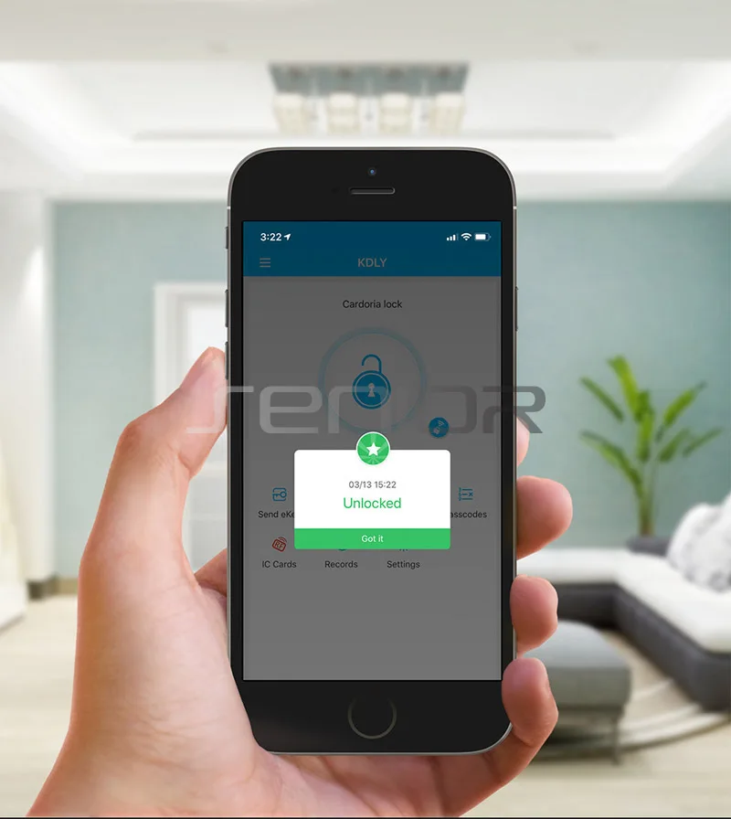 Раздвижной дверной замок отпечатков пальцев Bluetooth APP перевод с идентификацией