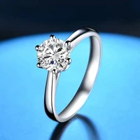 classic 14k white gold 1ct 2ct 3ct moissanite ring vvs1 round cut diamond engagement wedding anniversary ring for women