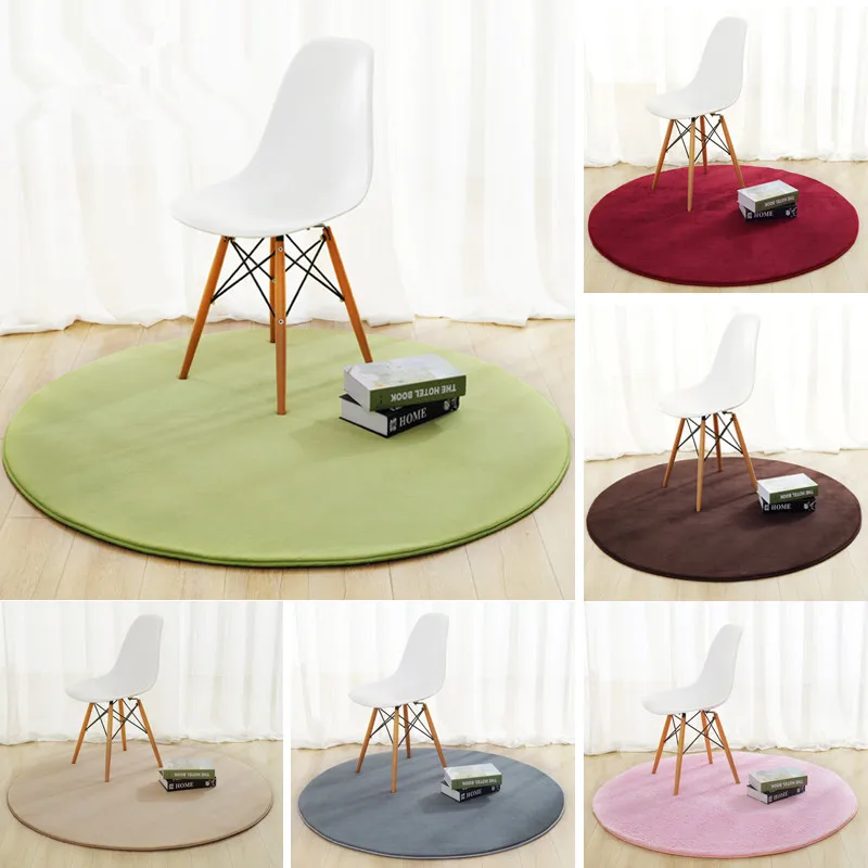 

Soft Fluffy Thick Velvet Round Carpet 60-200cm diameter large Area Floor Mat Kids Room computer chair Mat Carpet for Living Room