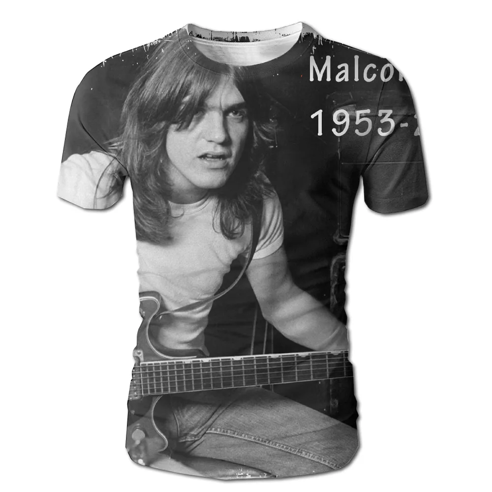 ACDC Малкольм молодых Для Мужчин's Футболки для женщин короткий рукав Футболка с