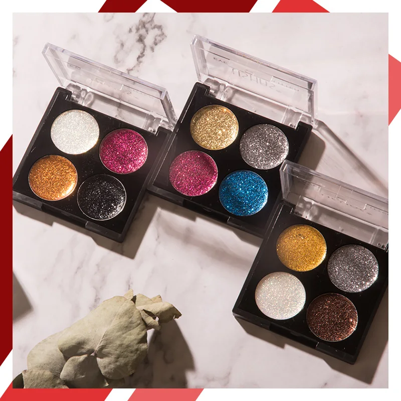 Распродажа по сниженным ценам 4 вида цветов мерцающие блестящие тени для век