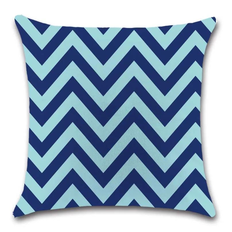 

Ocean sea Waves geometric whale blue Cushion Cover Decoration Home office sofa chair seat friend living room gift pillowcase
