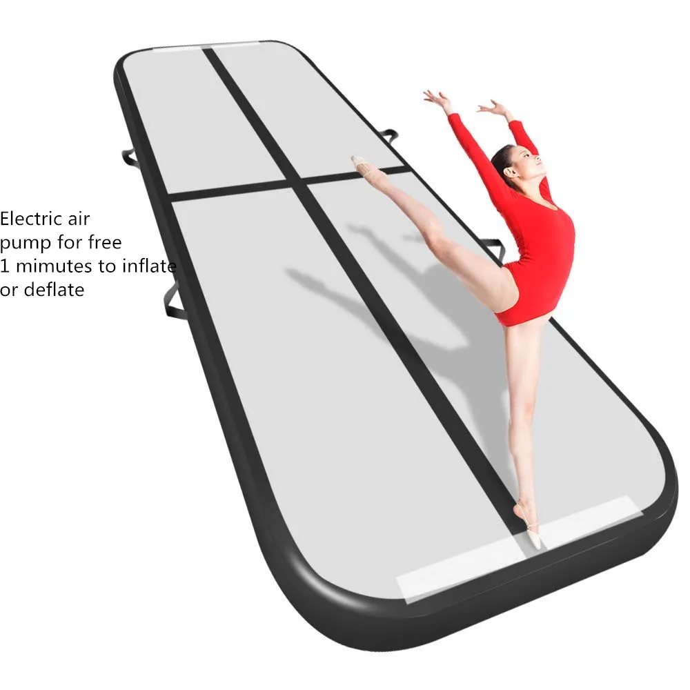 Black 3M4M5M надувной гимнастический AirTrack акробатика воздуха трек пол батут для домашнего использования/обучение/Чирлидинг/пляж - Цвет: Black