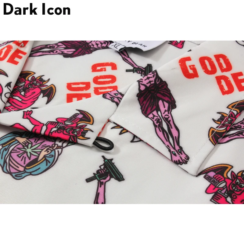 Dark Icon God Devil полная печать гавайская рубашка Мужская хип хоп Летняя Пляжная