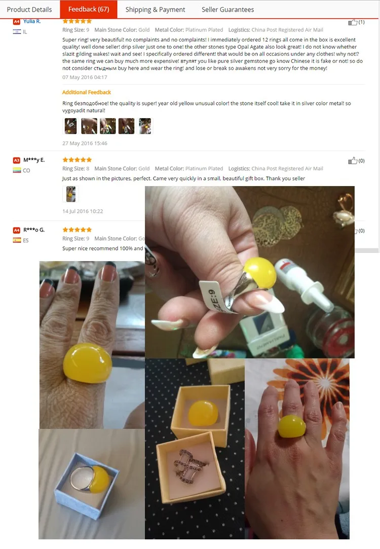 Ajojewel большие желтые полудрагоценные кольца с камнем для мужчин и женщин, брендовые модные ювелирные изделия Meus Pedidos