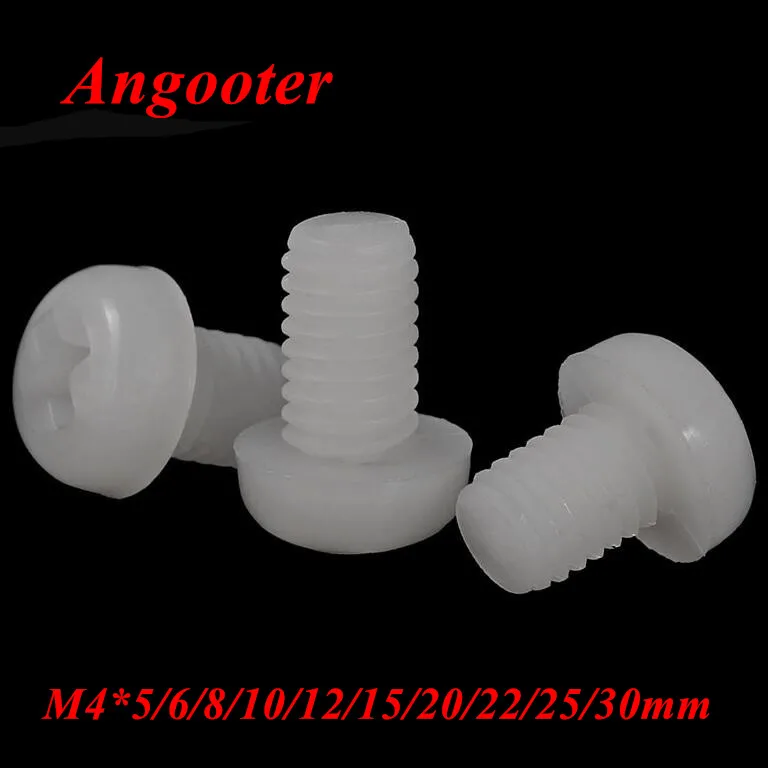 

100 шт. GB818 M4 * 5/6/8/10/12/15/20/25/30 мм, нейлоновые винты с круглой головкой, винты с головкой Phillips, винты с шестигранной гайкой M4