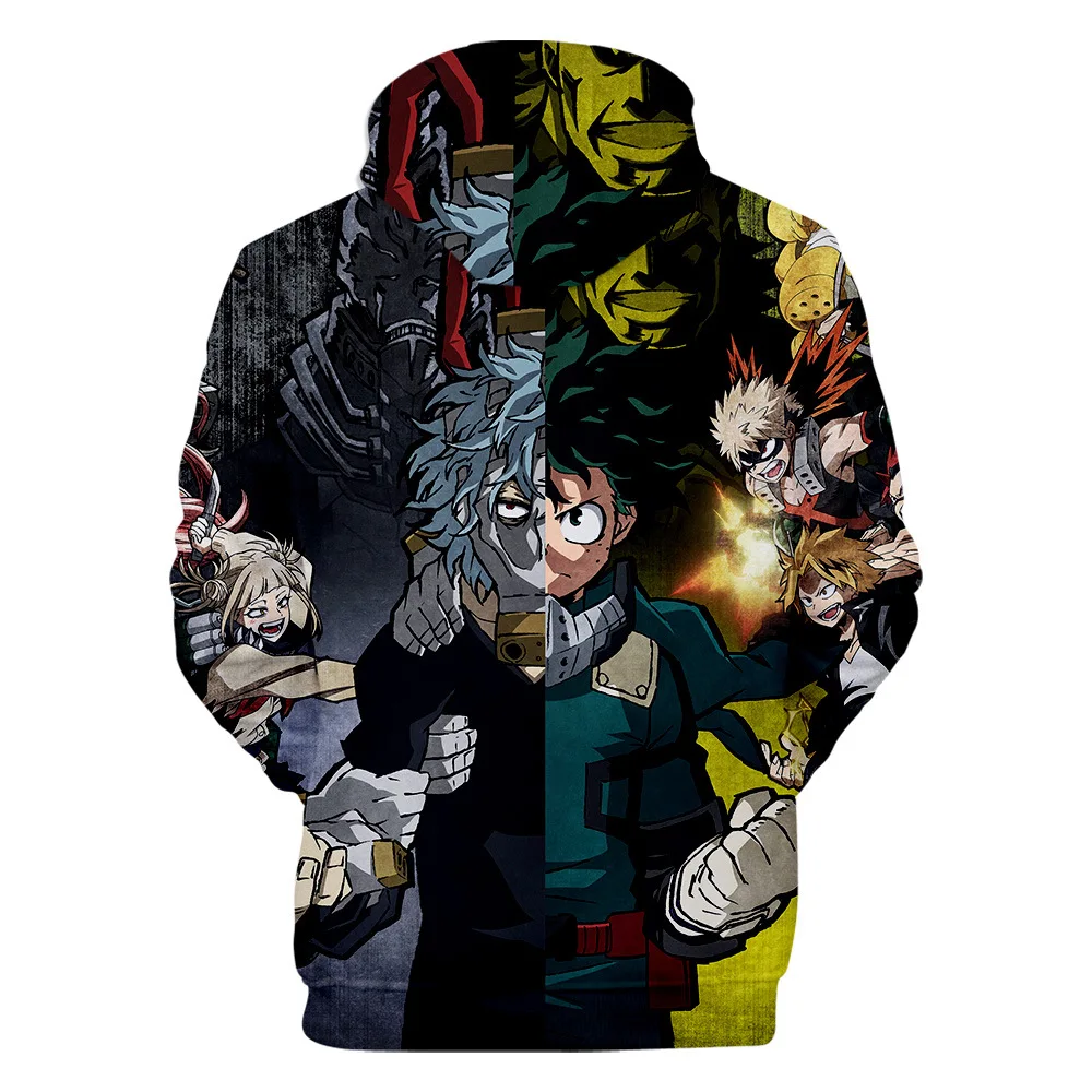 Толстовка с капюшоном с героями мультфильма «My Hero Academy», толстовки Midoriya Izuku Bakugou Katsuki All Might, пуловеры с 3D капюшоном, куртка для детей и взрослых