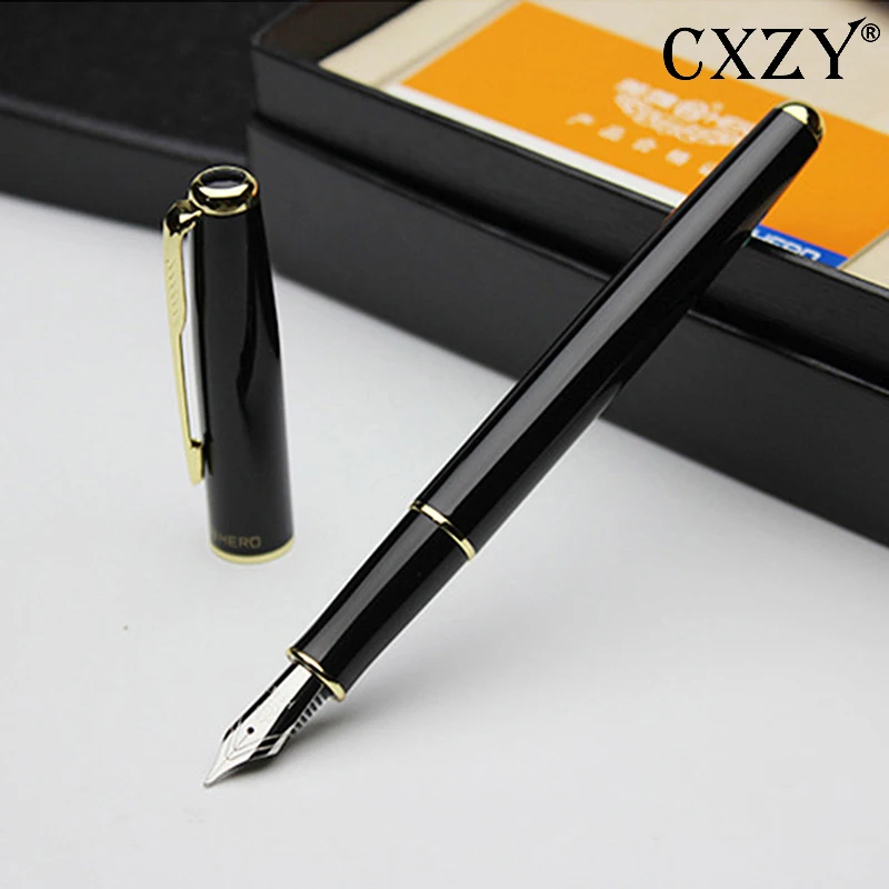 F 0.5mm metal Fountain pen High Classic Iraurita nib calligraphy ink Golden Clip luxury black vintage Caneta Office school 1G807 |