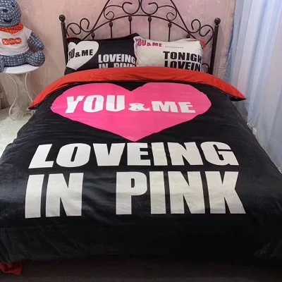 VS Pink 4 шт постельного белья для девочек пододеяльник Набор наволочек плоской подошве Leopard бархат queen постельное белье женский покрывала - Цвет: Type 4