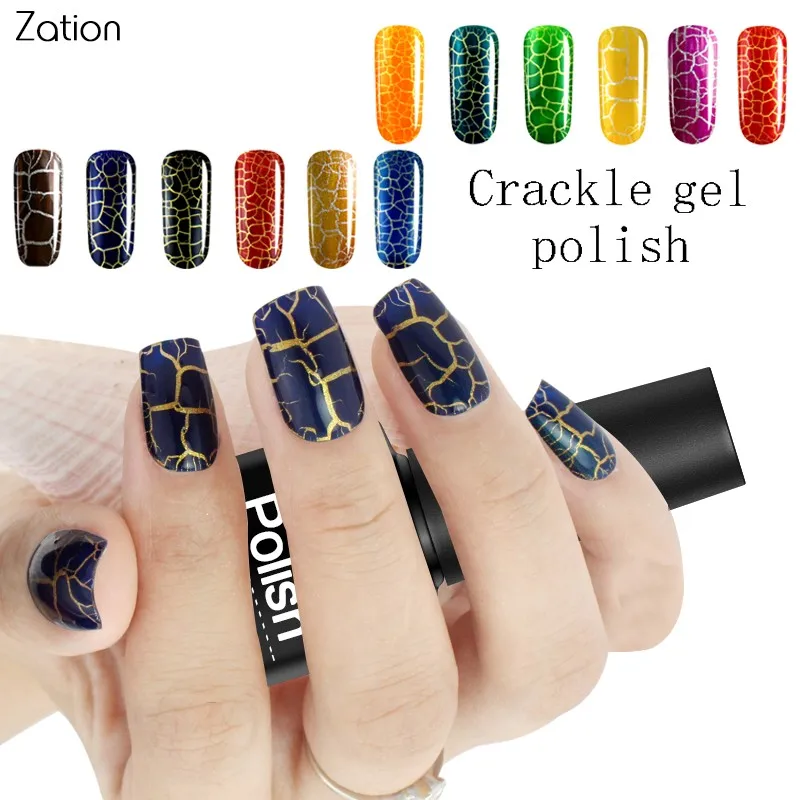Zation Красочный Crack УФ Гель-лак для ногтей Crackle Cracking лак гель красочный фототерапия |