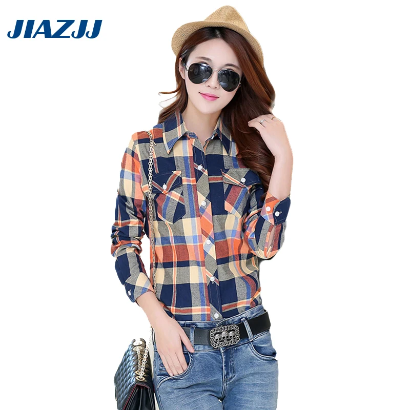 2017 spring autumn wear hair long sleeve plaid shirt leisure students render cotton C3 |