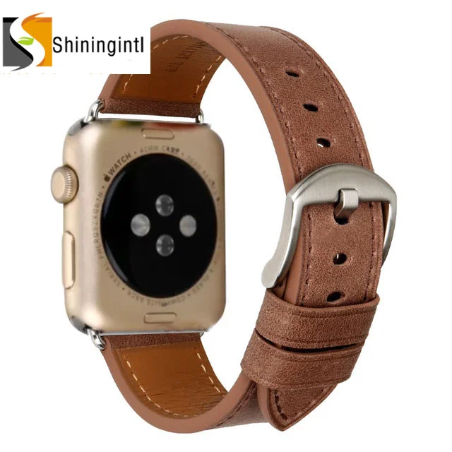 Ремешок Smochm из натуральной кожи для Apple Watch Series 4 3 2 42 мм 44 черный | Электроника