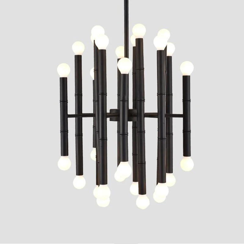 Led 42 bollen bamboe droplight jonathan adler meurice hanglamp hedendaagse gecontracteerd Smeedijzeren rechthoekige kroonluchte|kroonluchter|jonathan