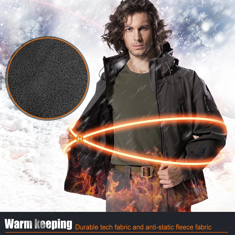 FREE SOLDIER outdoor sport camping tactical military jacket men's clothing hiking softshell coat windproof warm cloth US size|t-shirt men|shirt