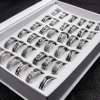 20 pieces mix boho stainless steel men ring wholesale anillos fashion width 8mm bulk punk rings jewelry for women