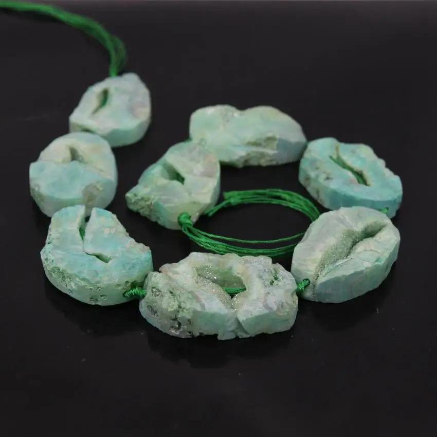 Прибл. 8 шт./нитка большие размеры зеленые необработанные Агаты драпировочная