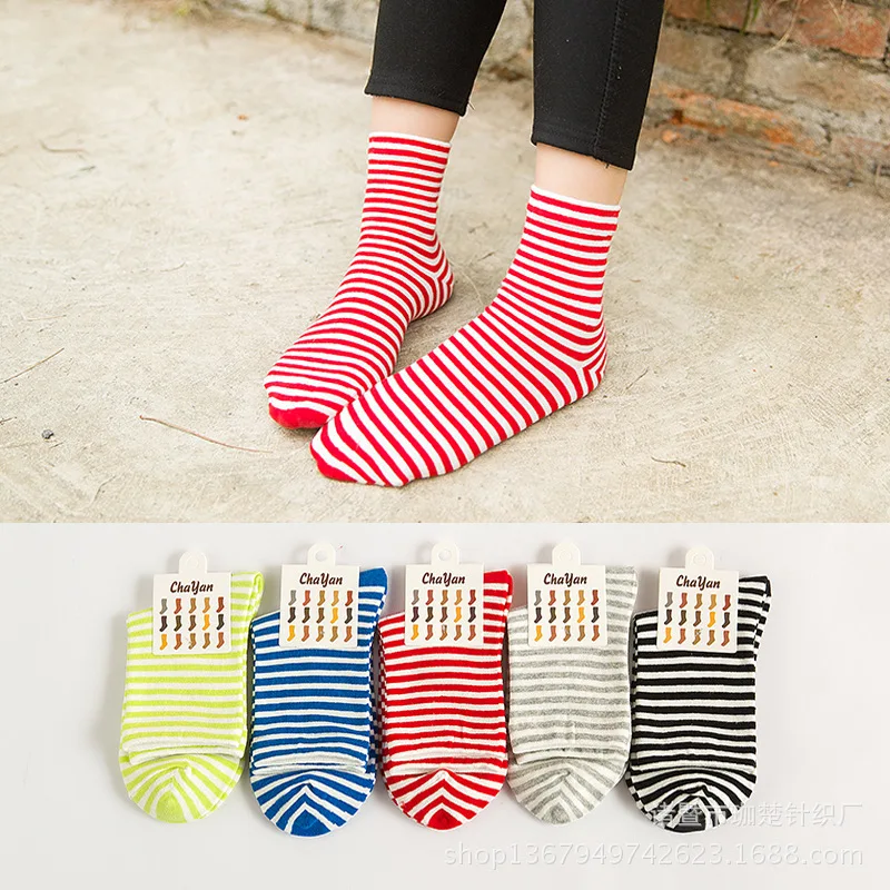 10 Пар/лот 2016 новый зима Корейской моды Полосатые мужчин и женщин носки хлопка все
