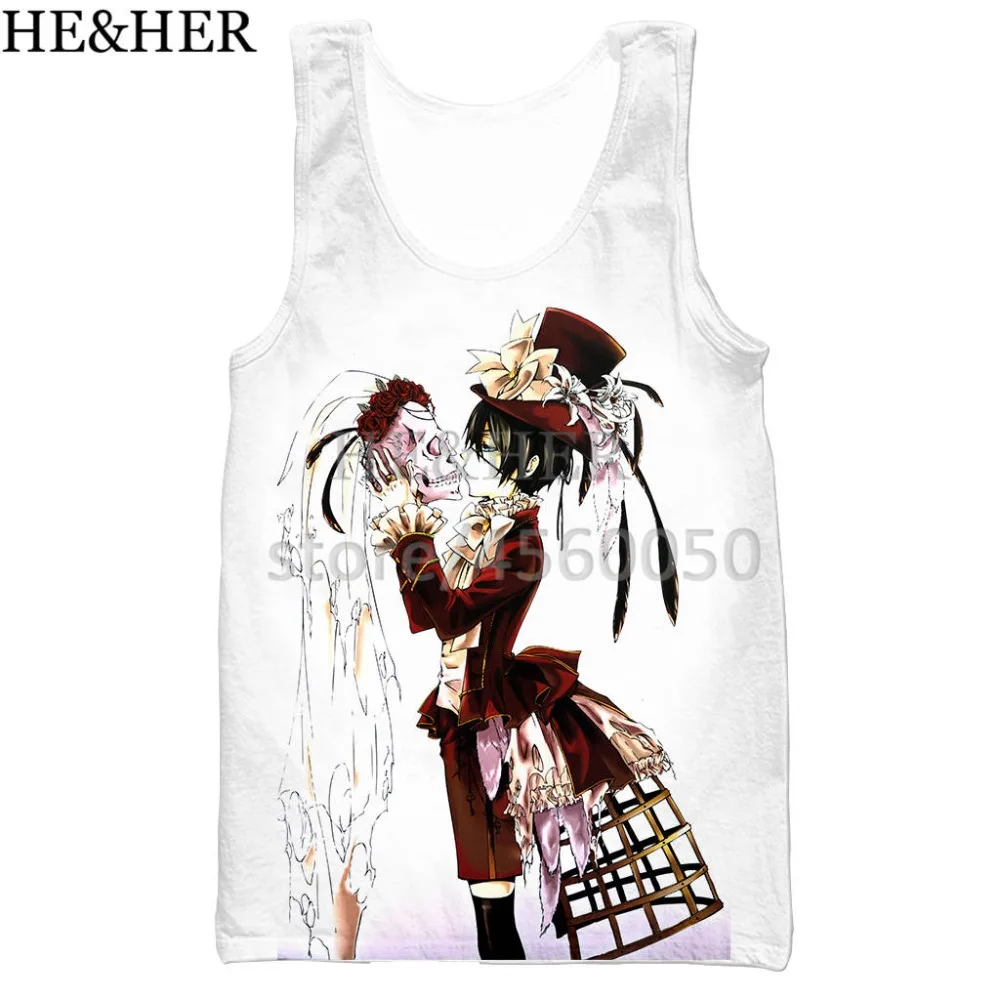 

black butler 3D printed tank top for men fashion cool summer tank top work out men women tank tops halter tank top