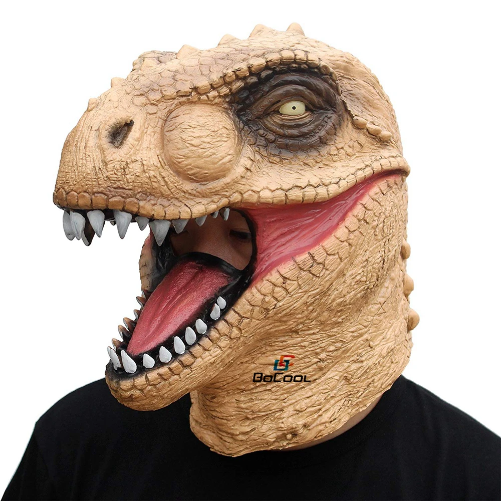 Страшно T Rex в парк развлечений маска Хэллоуин реалистичный с рисунком динозавра