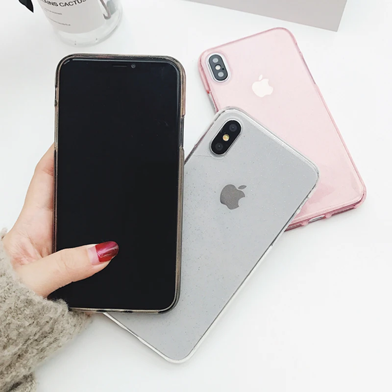 Простой Блестящий Прозрачный чехол LACK для телефона iphone 7 Plus прозрачные защитные