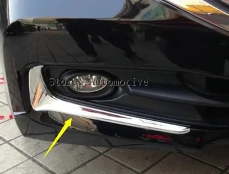 

For Honda Accord 2013 2014 2015 Chrome Front Fog Lamp Light Eyebrow Cover Trim 2 pcs / set