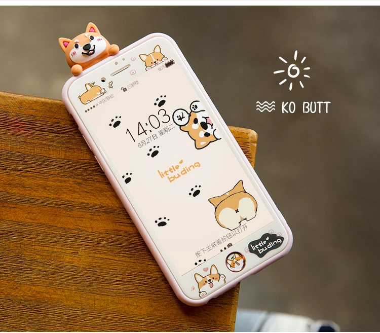 Для iphone 8 8Plus 3D Welsh Corgi dog чехол для телефона s+ пленка для экрана из закаленного стекла для iphone 6 6s 6plus 7 7plus милый чехол для собаки