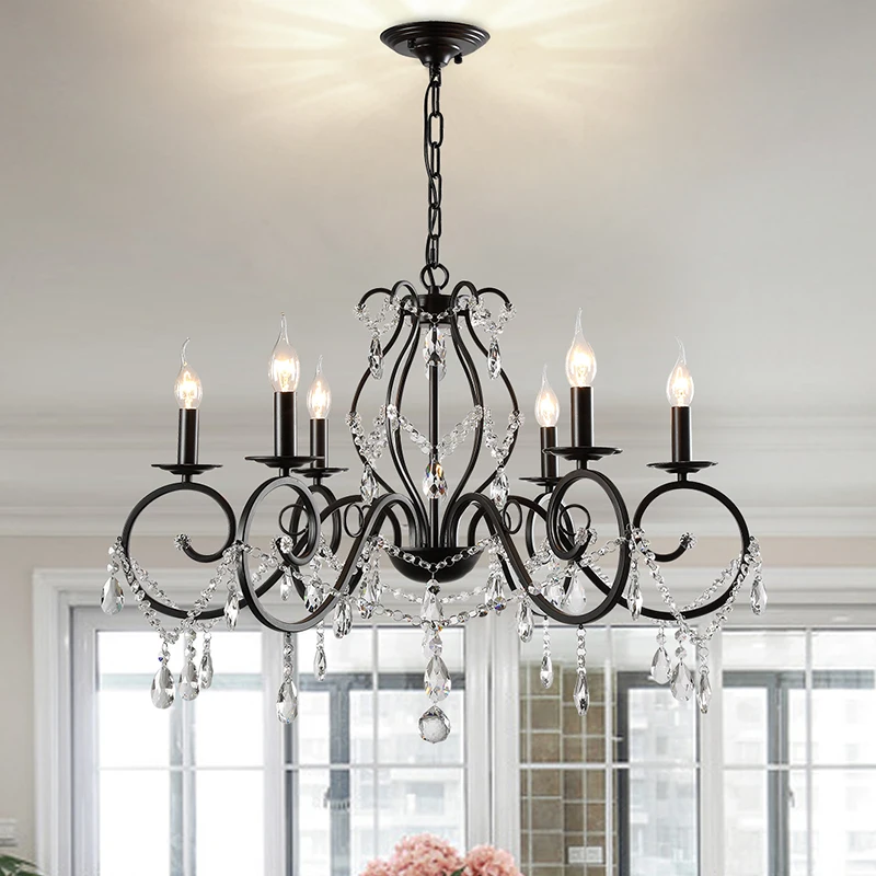

Chandelier Modern Lamp Dining Room Chandelier Black Industrial Chandeliers Crystal Lighting Kitchen Novelty Light Fixtures