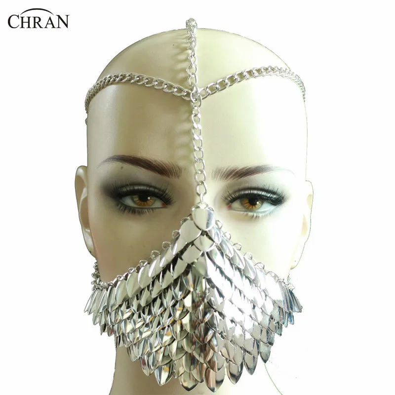 Серебряная цепочка для маски Chran украшение лица на Хэллоуин голову карнавала