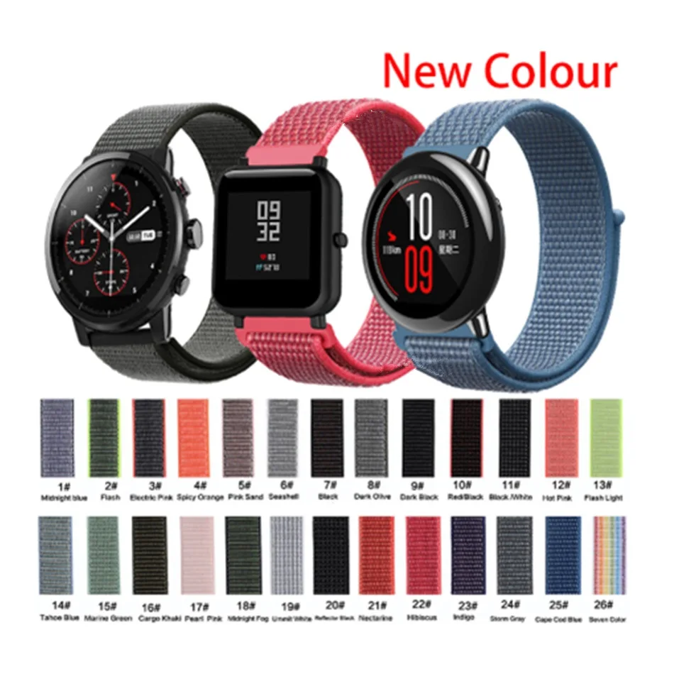 Смарт-часы для amazfit bip GTS ремешок аксессуары 20 мм ремешок нейлоновая липучка ремешок Смарт-часы аксессуары браслет