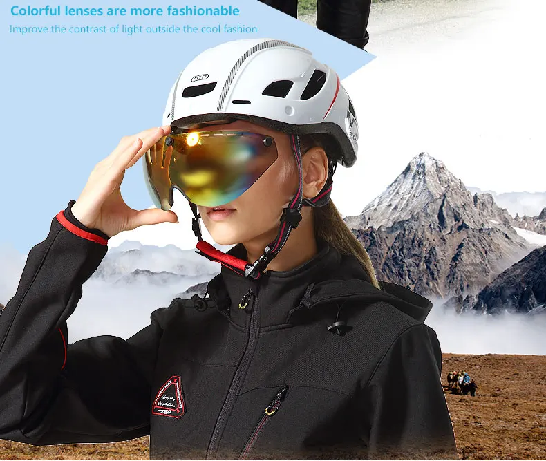 Велосипедный шлем, интегрированный велосипедный шлем с очками, оборудование для езды на горном велосипеде, шлем для мужчин и женщин, магнитные очки