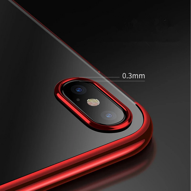 HengLiTai Мягкий ТПУ чехол для iPhone X ультра тонкий прозрачный блестящий 8 7 6Plus
