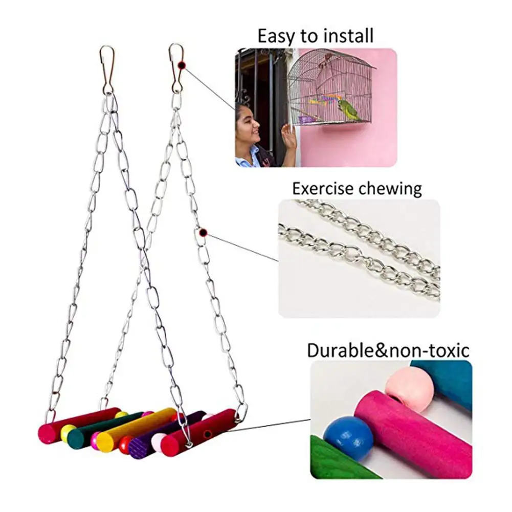 Новинка 8 шт./компл. игрушка для укуса попугая матовое пружинное кольцо гирлянда с