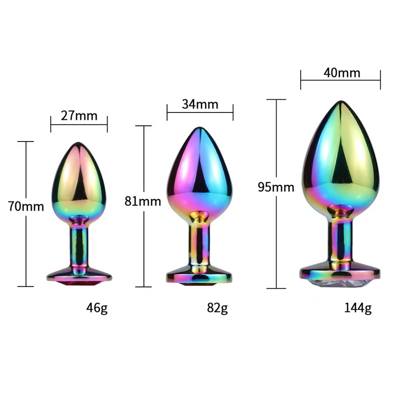 Анальная пробка AUEXY для взрослых металлическая с ювелирными изделиями