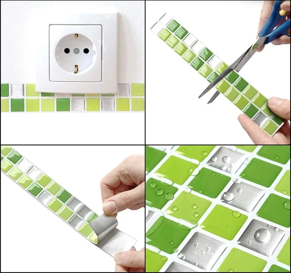 Vividtiles 6 листьев украшения дома DIY Виниловая Наклейка 3D оболочка и квадратная
