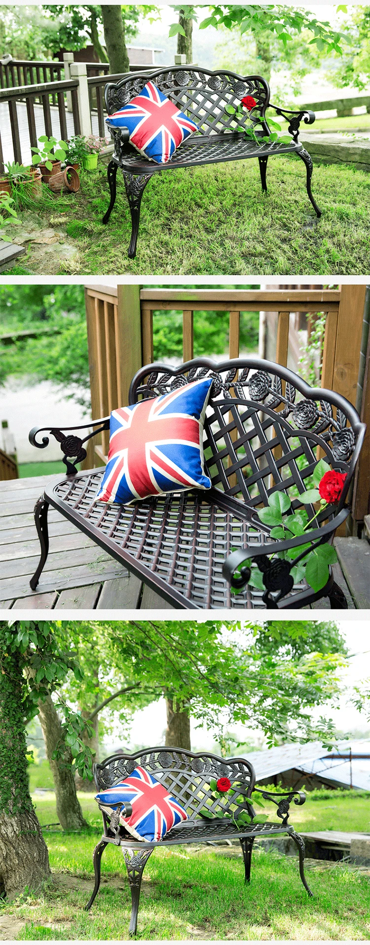 Loveseats скамейки для патио Роза дизайн литой алюминиевый дом бассейн колода двора садовый стул в белом