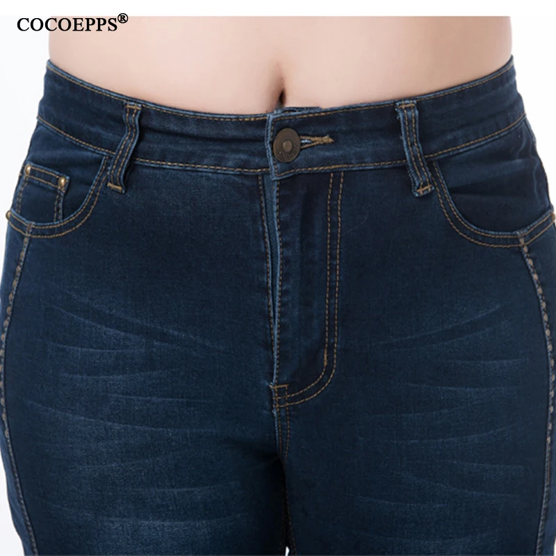 Джинсы для женщин джинсы с высокой талией эластичной резинкой размера плюс