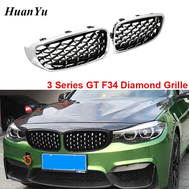 1 пара Алмазная решетка для BMW 3 серии GT Gran atro 320i 328i 330i 335i 340i 325d|Гоночные решетки| |