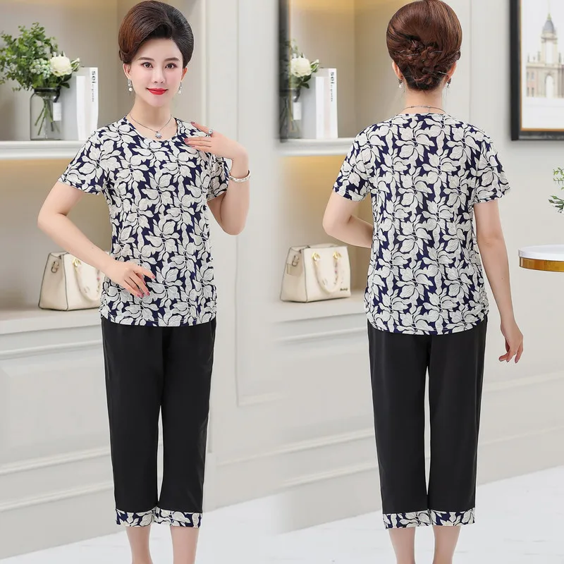 Женский костюм из двух предметов с цветочным принтом повседневный топ коротким