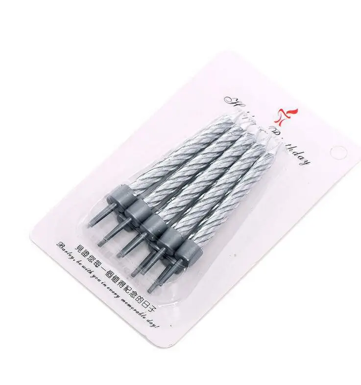 5Pcs Happy Birthday Cake Candle Party Gold /Silver Candles Funny Wedding Xmas Decoration Gold&ampSilver |