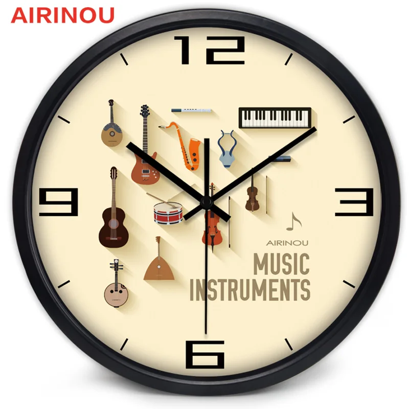 Airinou гитарный барабан электронное пианино zither, музыкальная тема плеер настенные часы