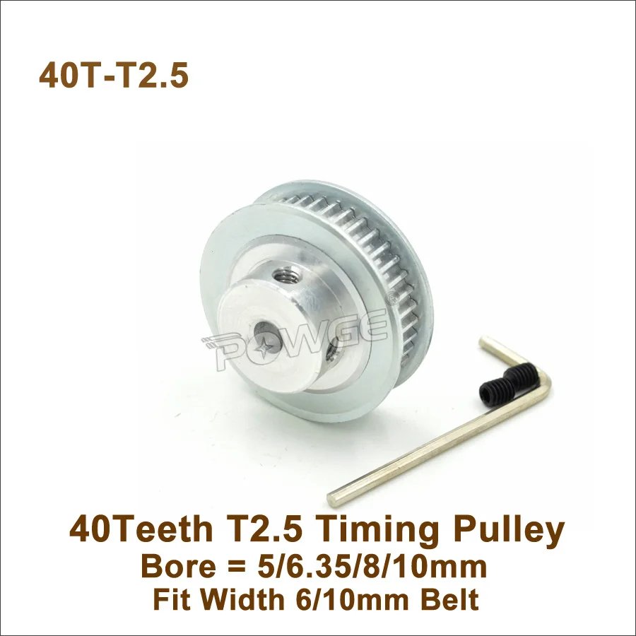 Зубчатый шкив POWGE 40 T2.5 зубчатый 5/6 35/8/10 мм подходит для W = 6/10 синхронный ремень T