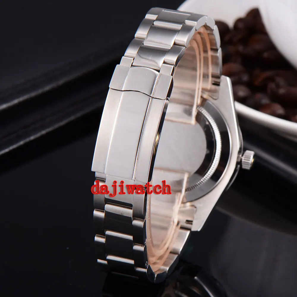 

parnis 40mm Silver dial stainless steel case Sapphire glass calendar mechanical automatic watch men