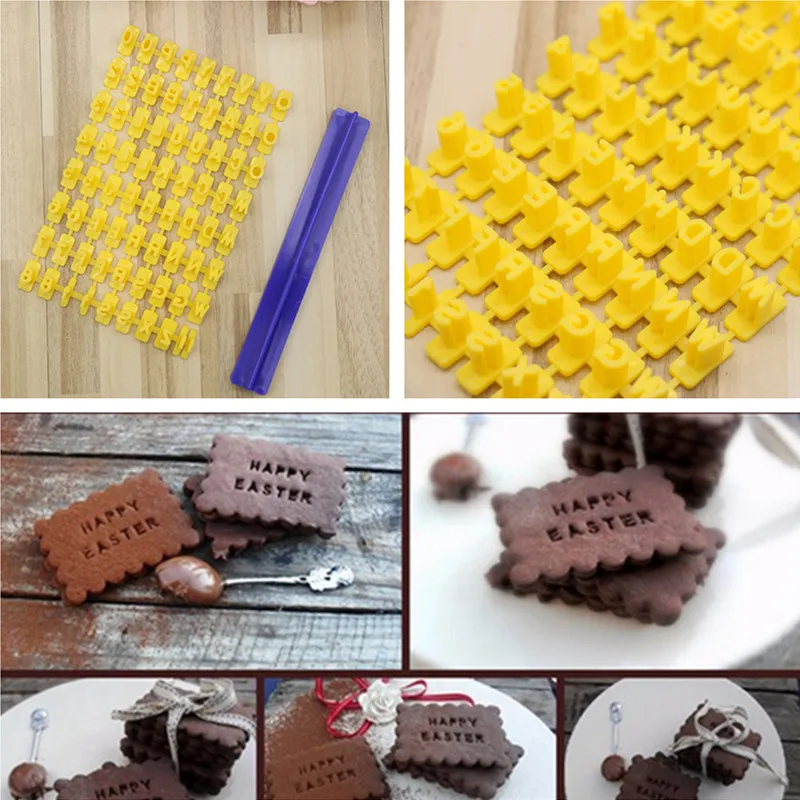 DIY Пластиковый алфавит для торта, пресс-форма для печенья, пресс-форма для тиснения, помадка формы для кухонной выпечки