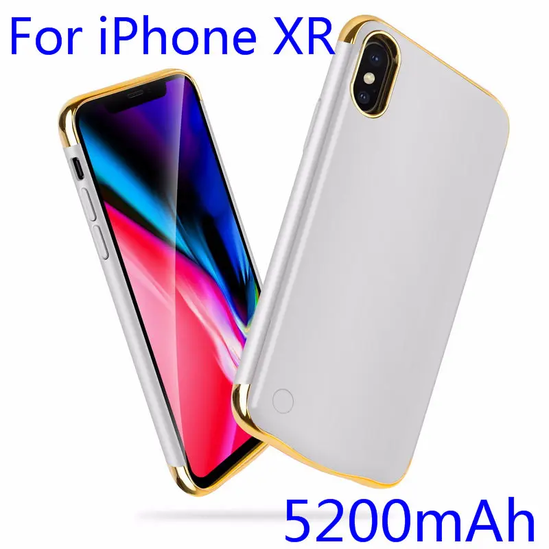 Тонкий противоударный чехол для зарядного устройства для iPhone XR XS Max, перезаряжаемый внешний аккумулятор для iPhone X XS, чехол для зарядки - Цвет: IXR-Silver