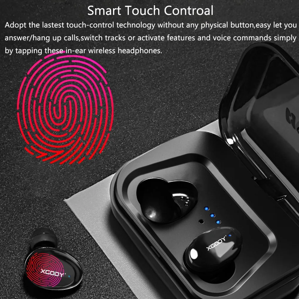 XGODY P9 TWS беспроводные наушники спортивные Bluetooth 5 0 в ухо стерео беспроводная
